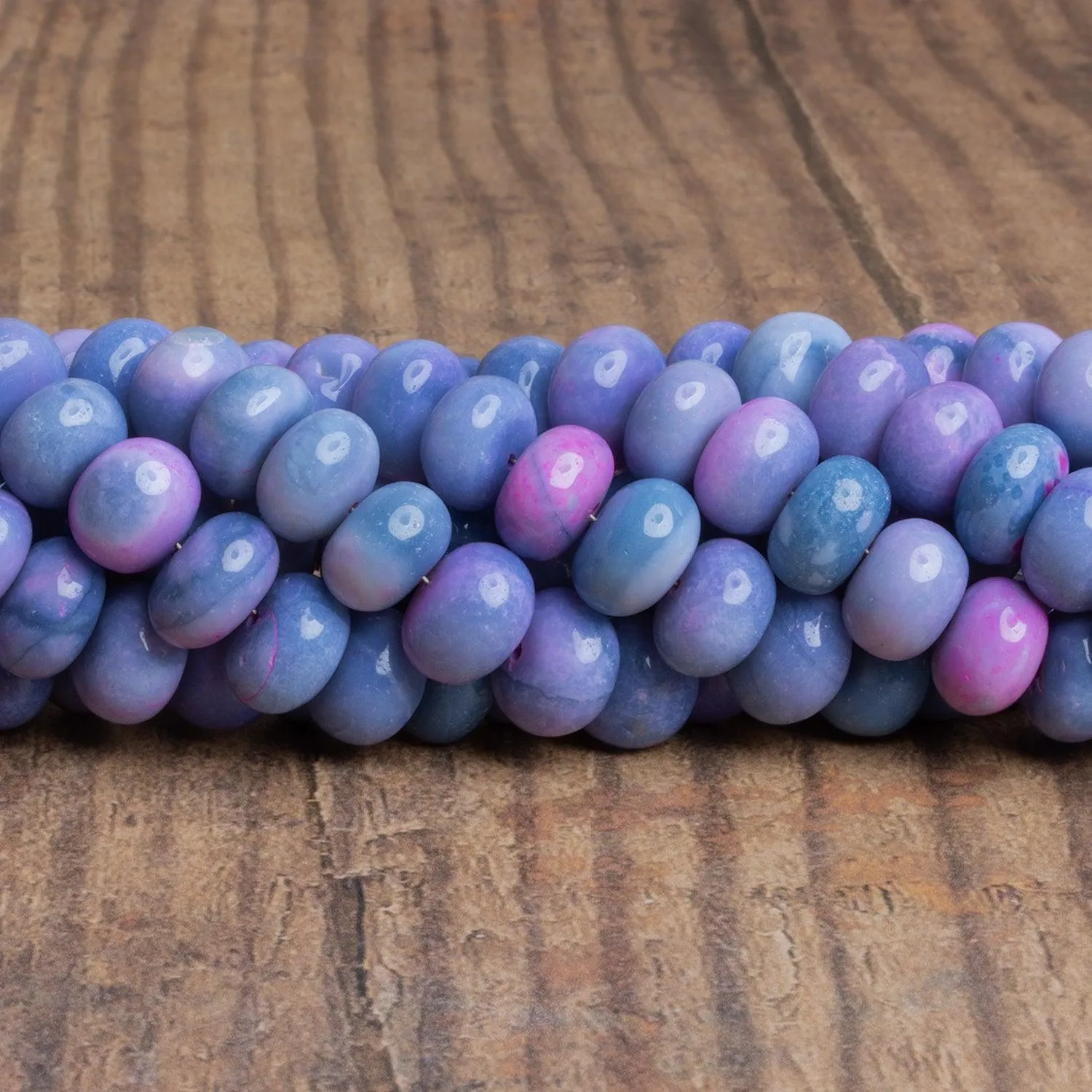 10-11mm Purple Opal Plain Rondelles 16 inch 55 beads