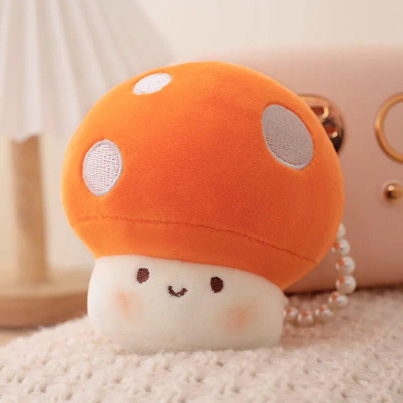 10cm Kawaii Mushroom Pearl Ring Plushie