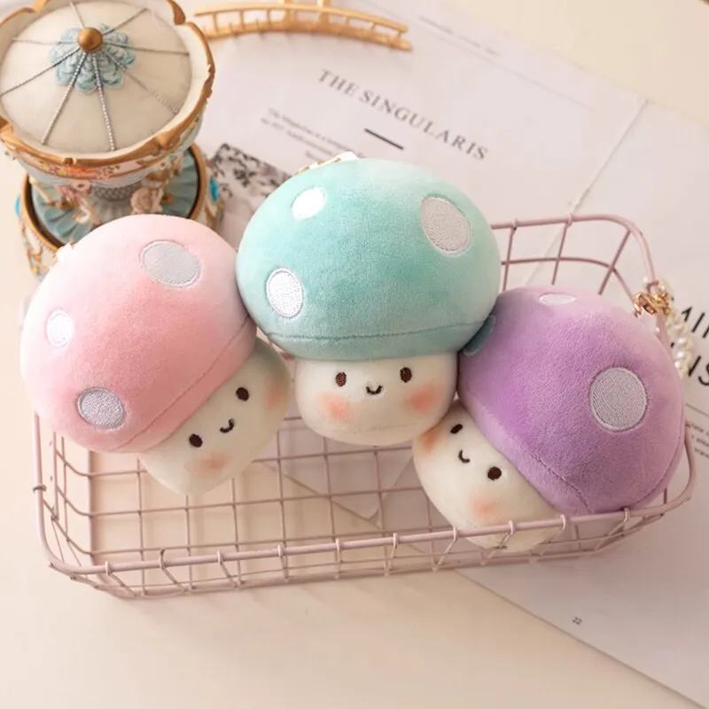 10cm Kawaii Mushroom Pearl Ring Plushie