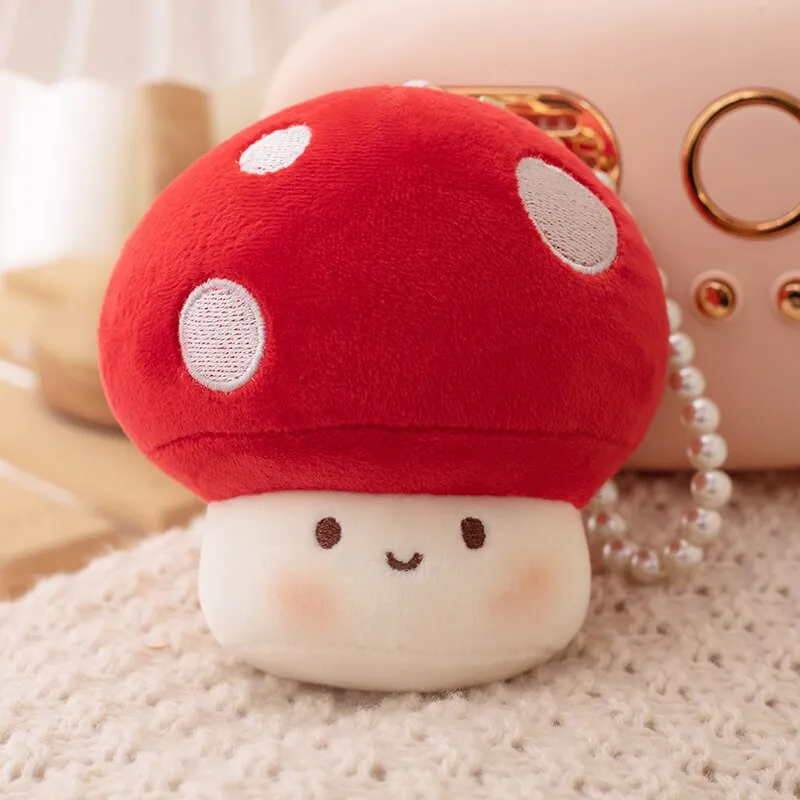 10cm Kawaii Mushroom Pearl Ring Plushie