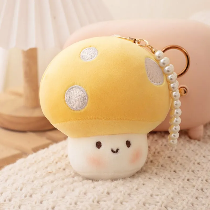 10cm Kawaii Mushroom Pearl Ring Plushie