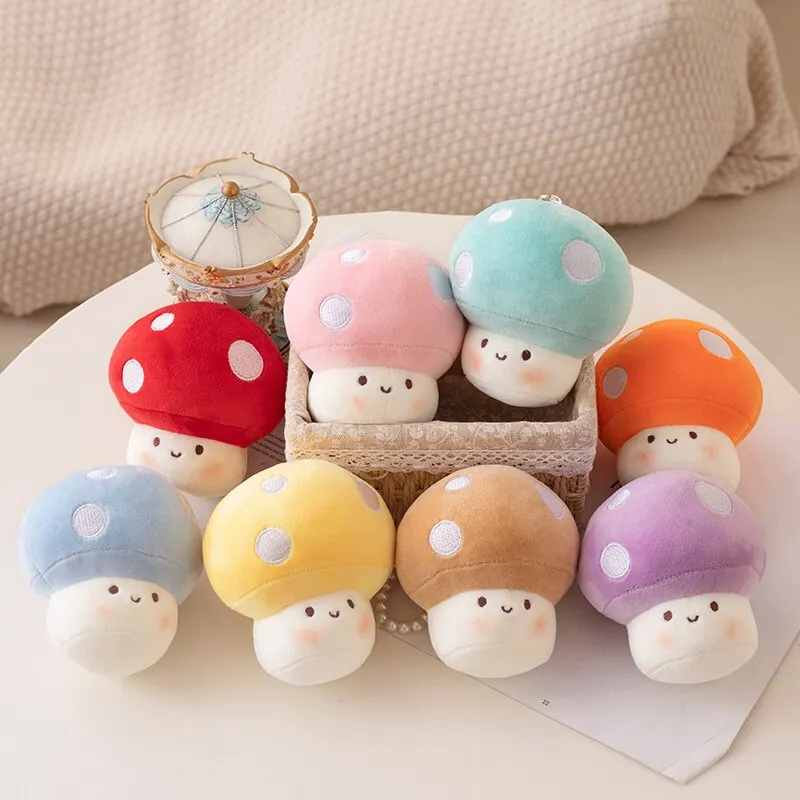 10cm Kawaii Mushroom Pearl Ring Plushie