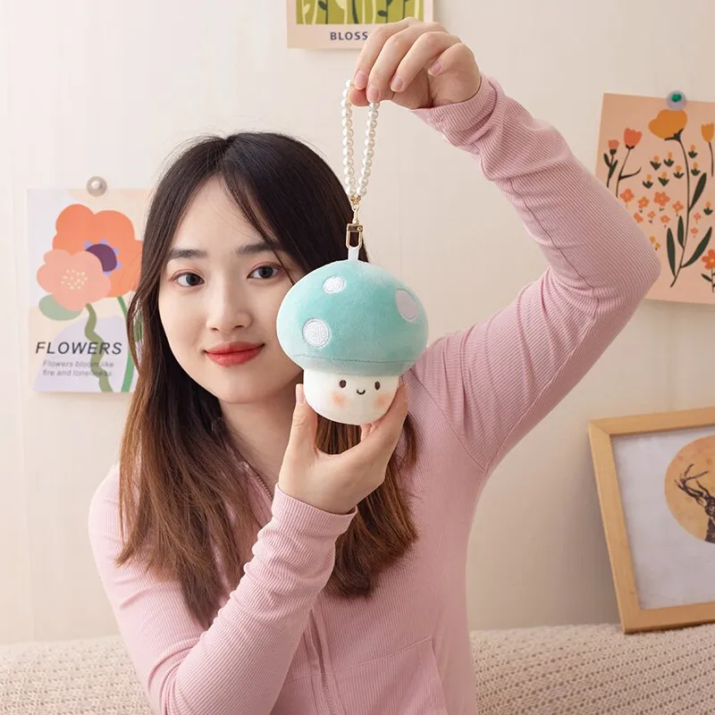 10cm Kawaii Mushroom Pearl Ring Plushie