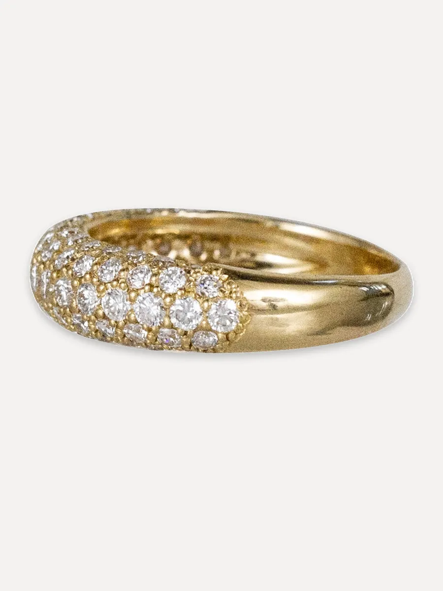 14K Pavé Dome Ring - Diamond