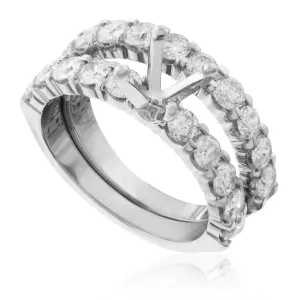 14K White Gold 2.00ct Engagement Ring Setting