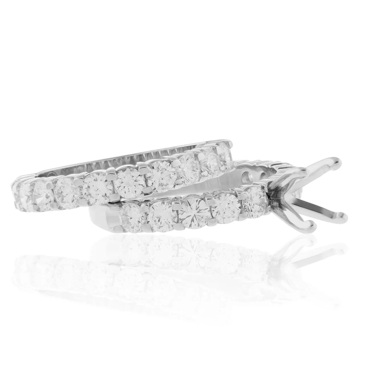 14K White Gold 2.00ct Engagement Ring Setting