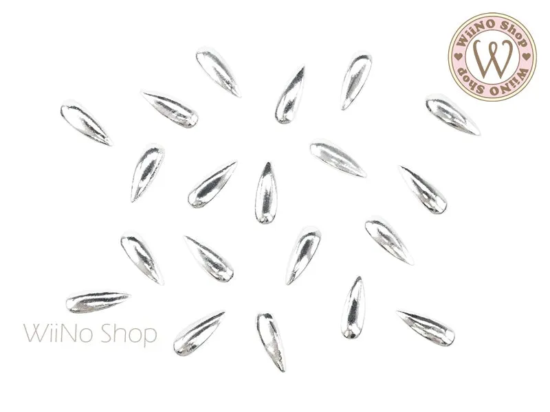 2 x 6mm Silver Long Drop Metal Studs - 25 pcs