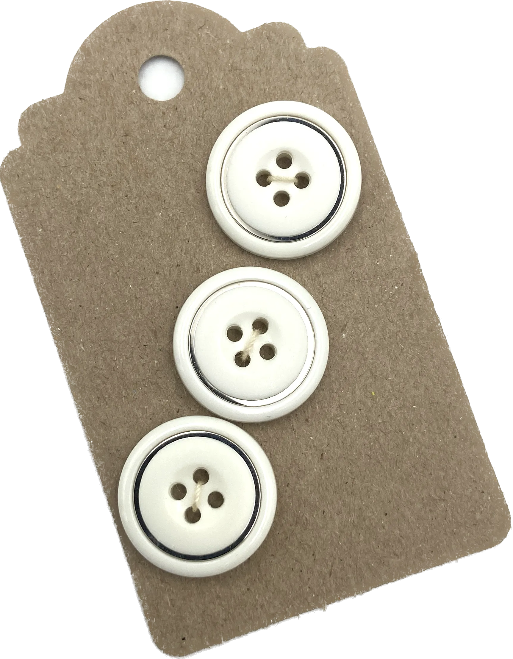 3/4" Silver Ring | Set of 3 | Plastic Buttons