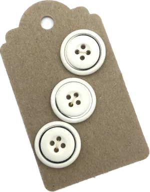 3/4" Silver Ring | Set of 3 | Plastic Buttons