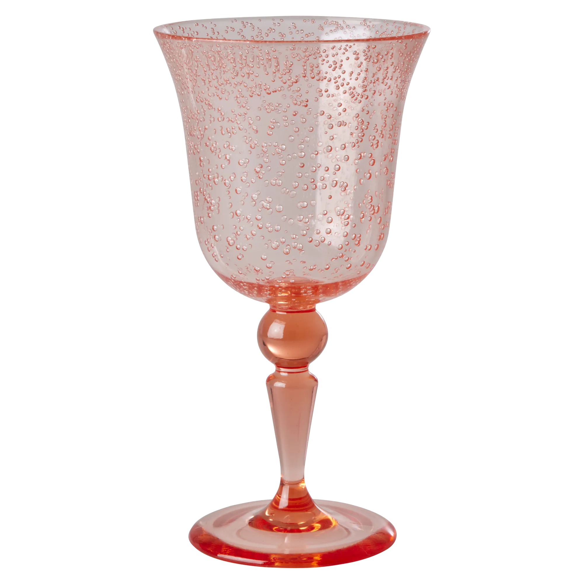 Acrylic Wine Glass - Peach - Bubble Design