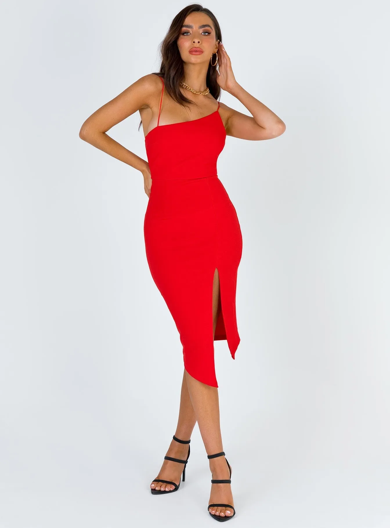 Aero Midi Dress Red