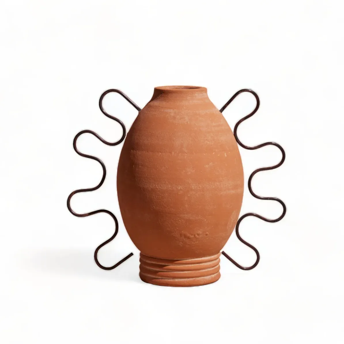 Amanda Handmade Wavy Terracotta Vase