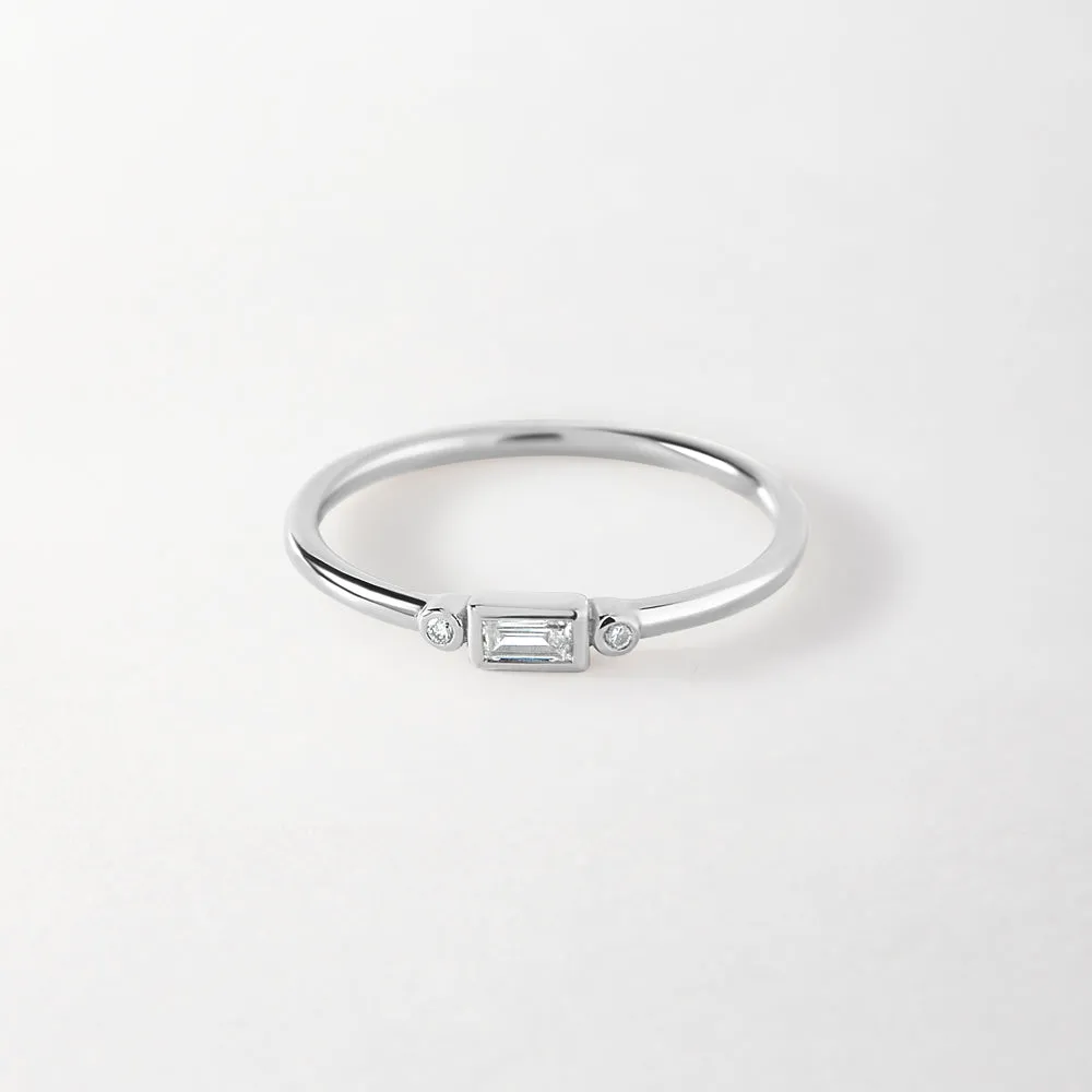 Baguette Diamond Ring - White Gold