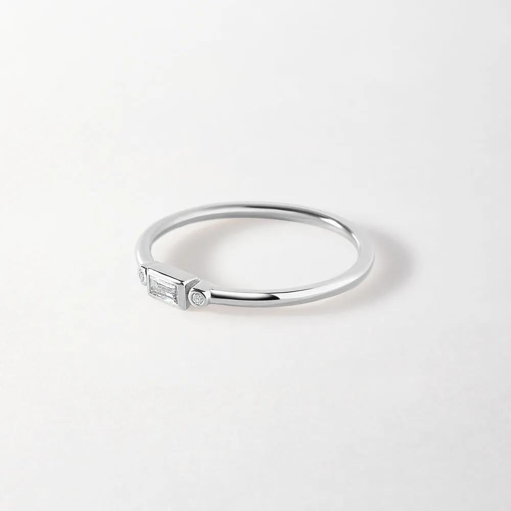 Baguette Diamond Ring - White Gold