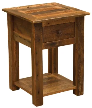 Barnwood One Drawer Night Stand w/Shelf