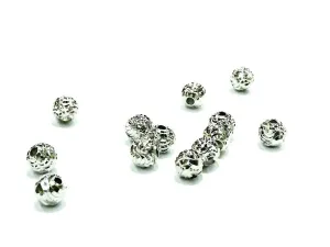 Beads, Sterling Silver, Multi-cut, 5mm  | 925銀珠, 5mm批花圓珠