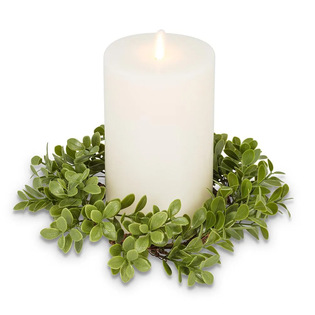 Boxwood Pillar Candle Ring