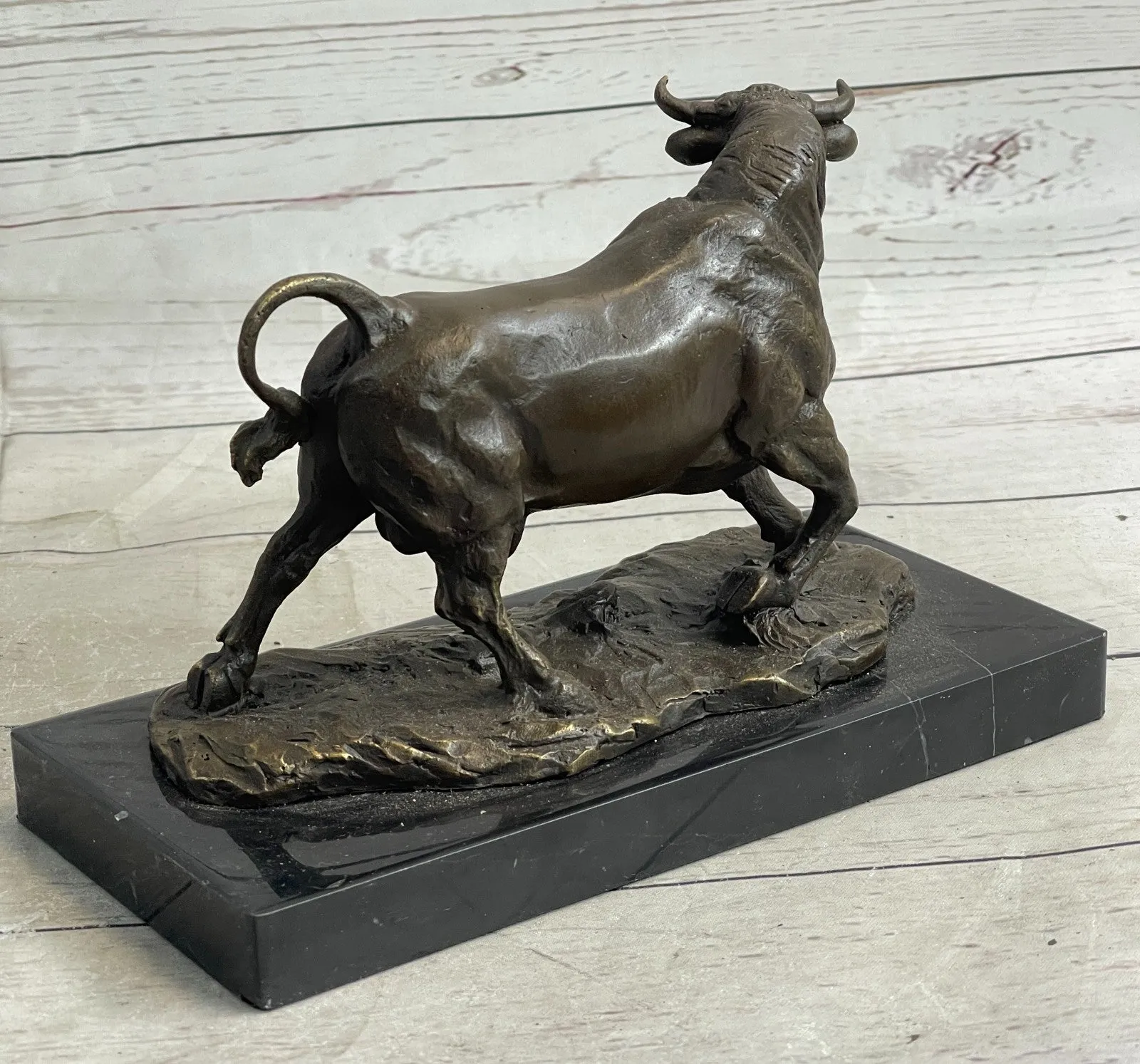 Bronze Abstract Bronze Bull Horns Statue Figurine Sculpture Stock Broker Gift