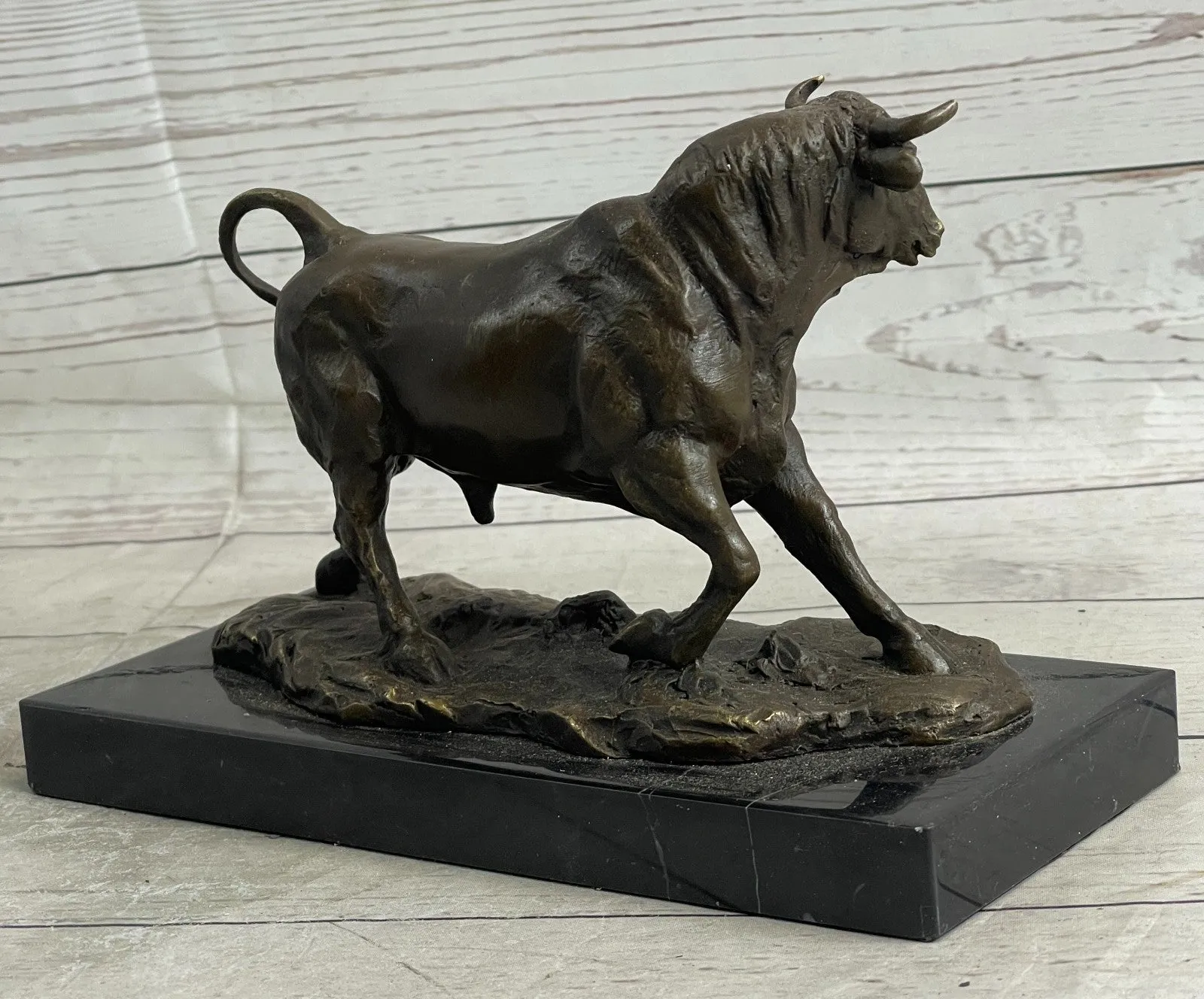 Bronze Abstract Bronze Bull Horns Statue Figurine Sculpture Stock Broker Gift