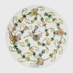 Butterfly and bees dinner plates, set of four