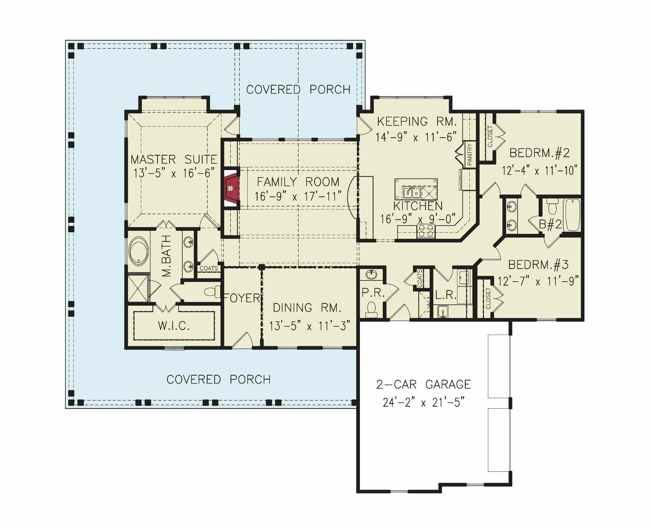 Cape Cod Style 2,069 sq ft  House Plan for Practical Living