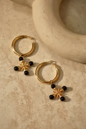 Charlotte Cross Hoop Earring - Gold