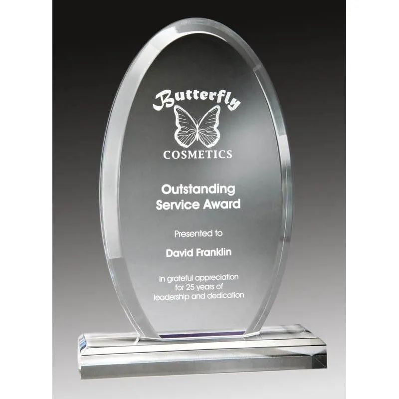 Clear Acrylic Upright Oval Award