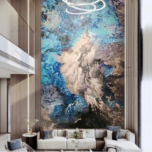 Custom Glass Mosaic Mural Abstract Cloud Scene