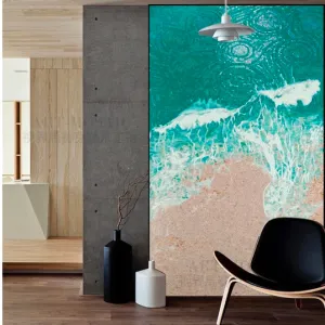 Custom Glass Mosaic Mural Abstract Crystal Water and Beach