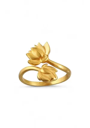 Double Lotus Open Ring