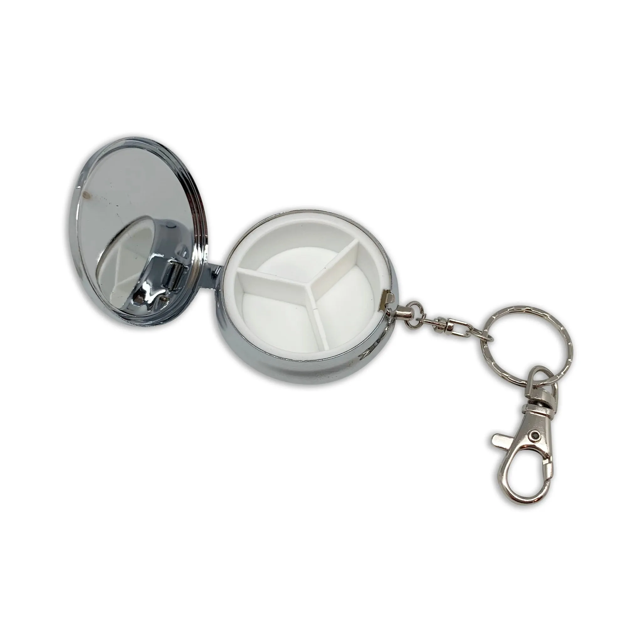 Europen Village Metal Round Pill Box Keychain