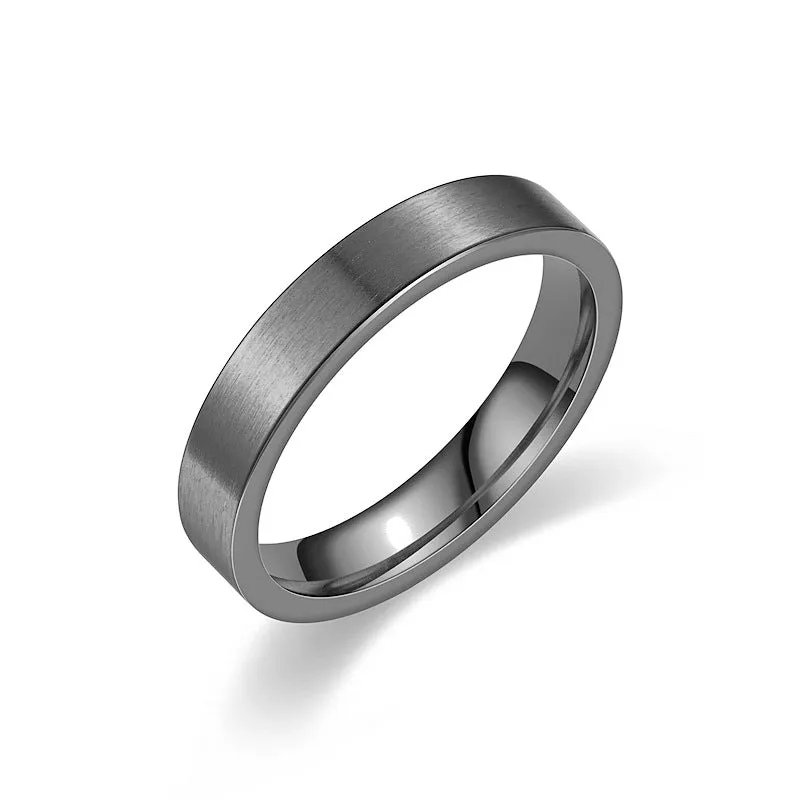 Fashion Simple Frosted And Matte Titanium Steel Ring