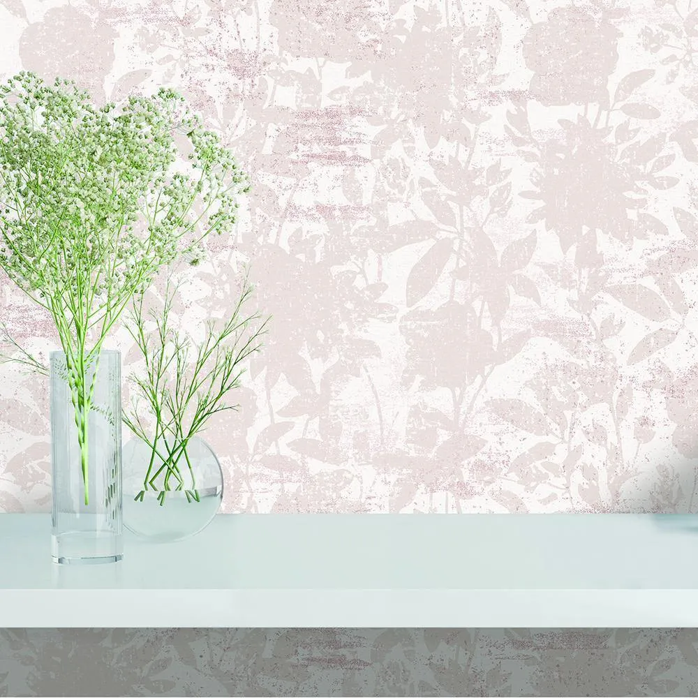 Garden Floral Dusted Pink Peel and Stick Wallpaper