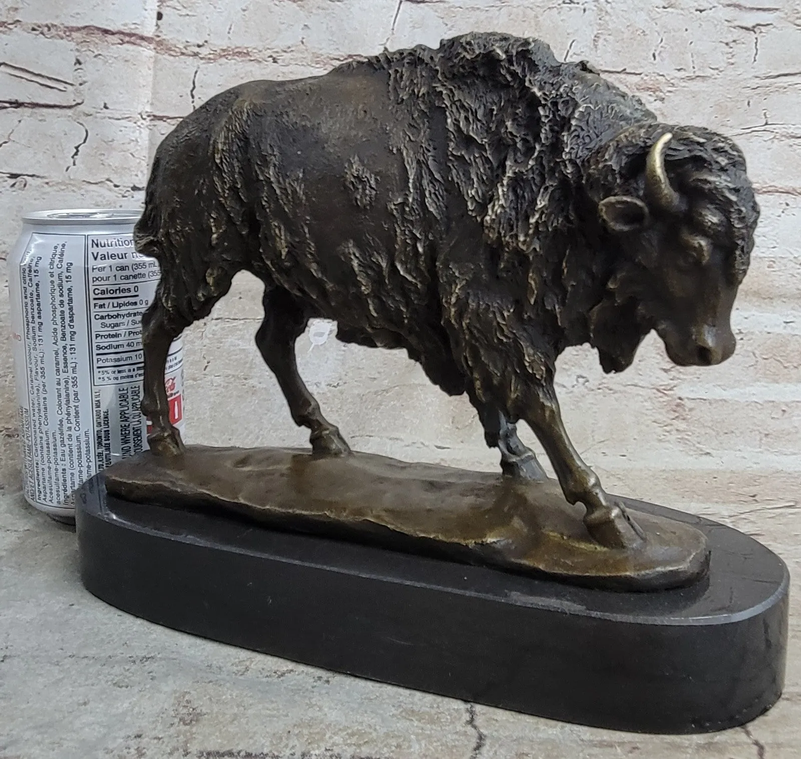 Handcrafted bronze sculpture SALE Marble Artwork Western Bison Buffalo American