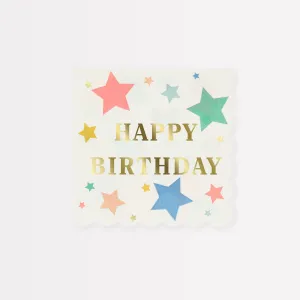 Happy Birthday Stars Small Napkins (x 16)