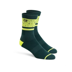 Icon MTB Socks - Petrol/Lime Splatter