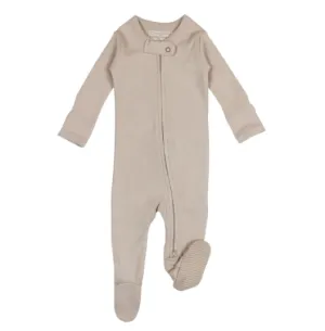 L'oved Baby - Organic Zipper Footie in Oatmeal