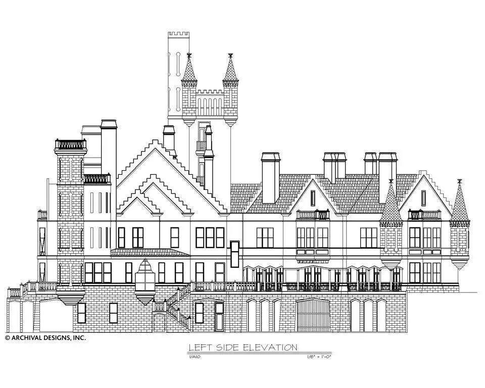 Luxurios 21, 095 sq. ft. sophistication with this modern-day castle house plan!