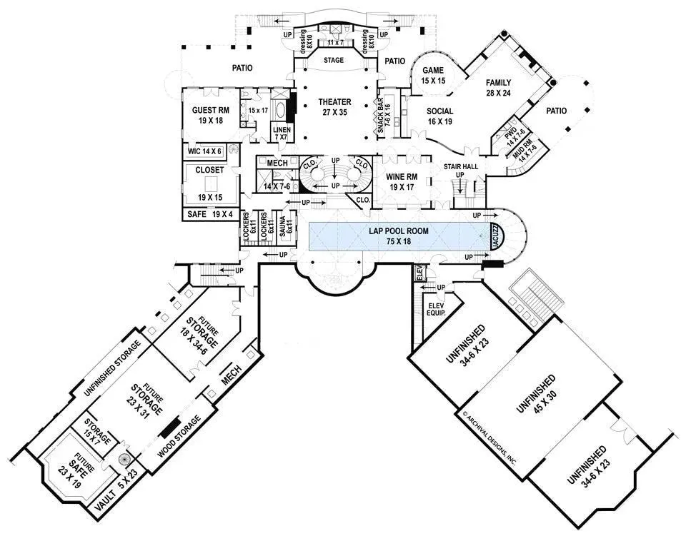 Luxurios 21, 095 sq. ft. sophistication with this modern-day castle house plan!