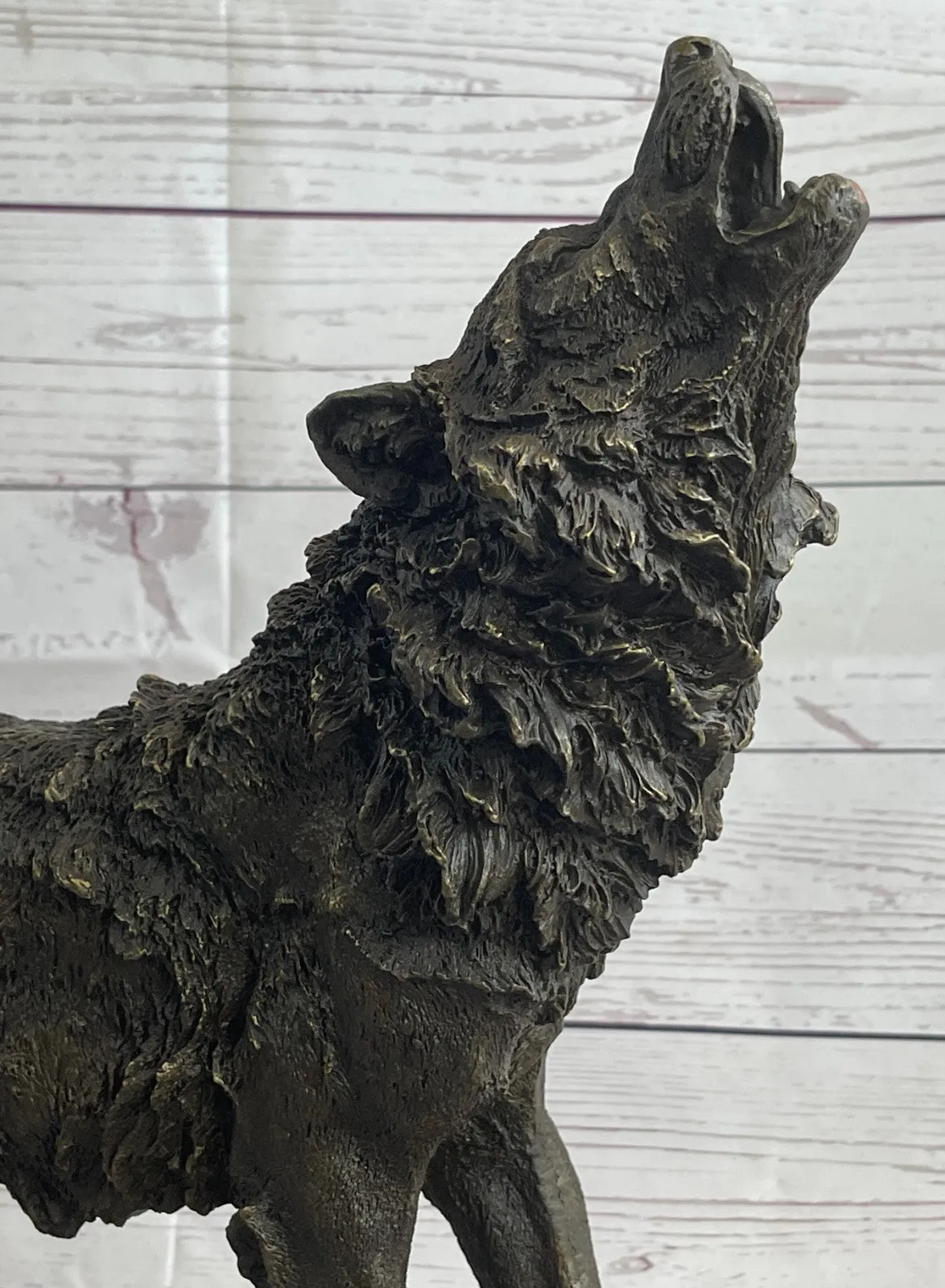 MAJESTIC BRONZE ART SCULPTURE STATUE WOLF CLASSIC BRONZE STATUE SIGNED:BARYE