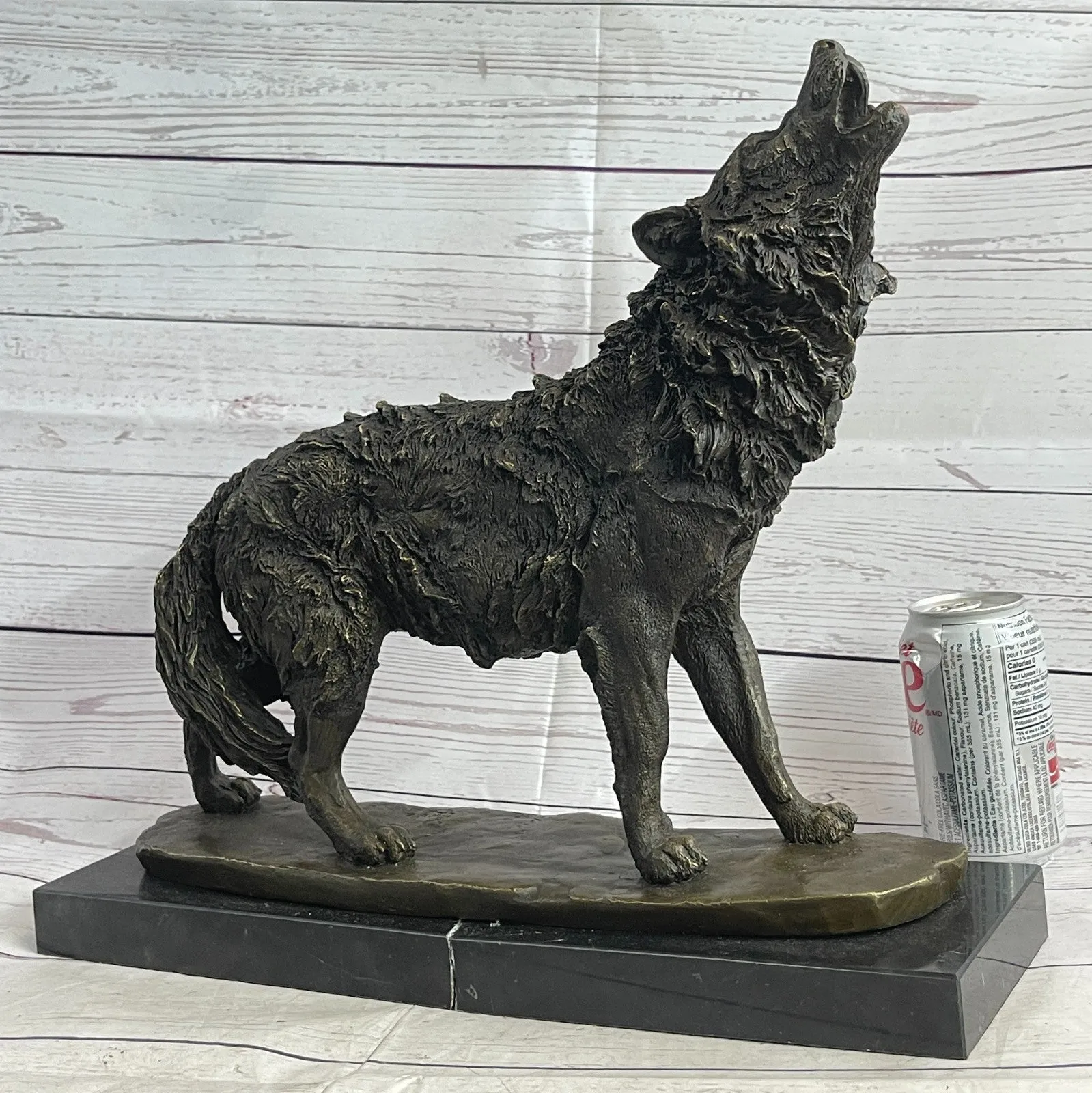 MAJESTIC BRONZE ART SCULPTURE STATUE WOLF CLASSIC BRONZE STATUE SIGNED:BARYE