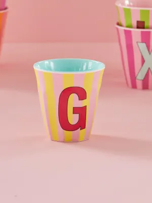 Medium Cup - Pink - G - Stripes