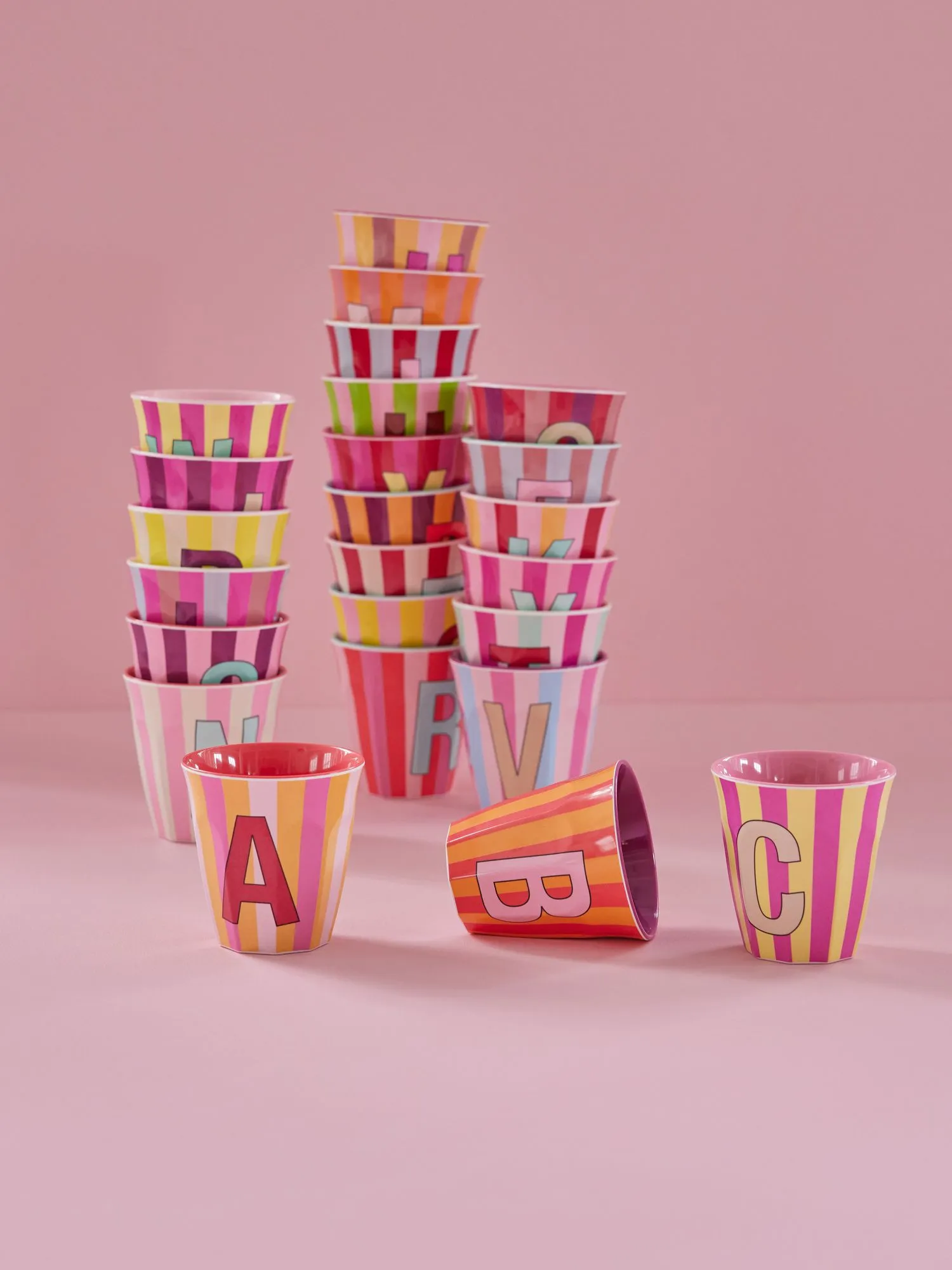 Medium Cup - Pink - K - Stripes