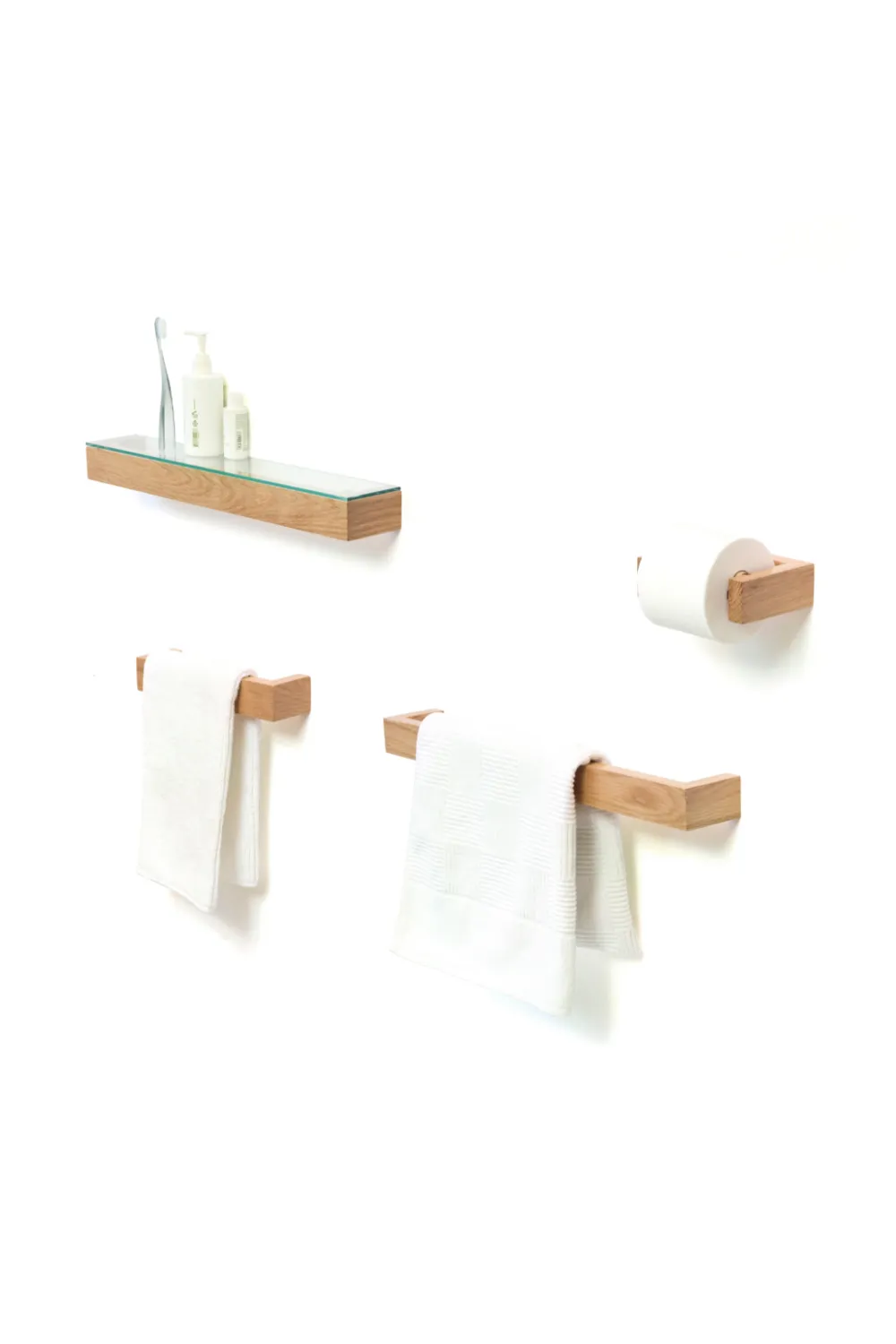 Oak Wall Toilet Roll Holder | Wireworks