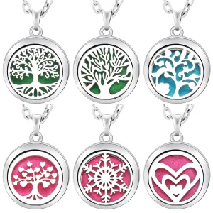 Pendant Perfume Locket Stainless Steel Essential Oil Diffuser Women's Necklace