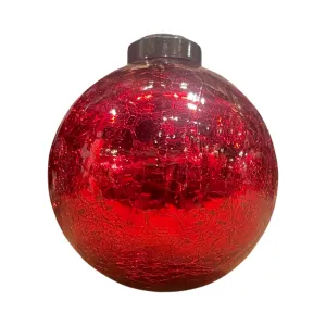 Red Crackle Ball Ornament, 3"