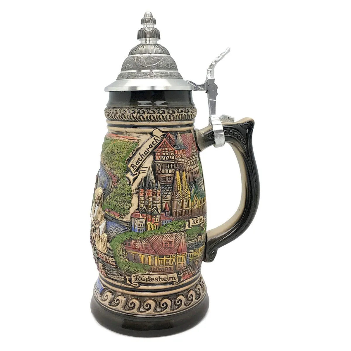 Rhein Panorama  1.1L Made In Germany Zoller & Born Beer Stein