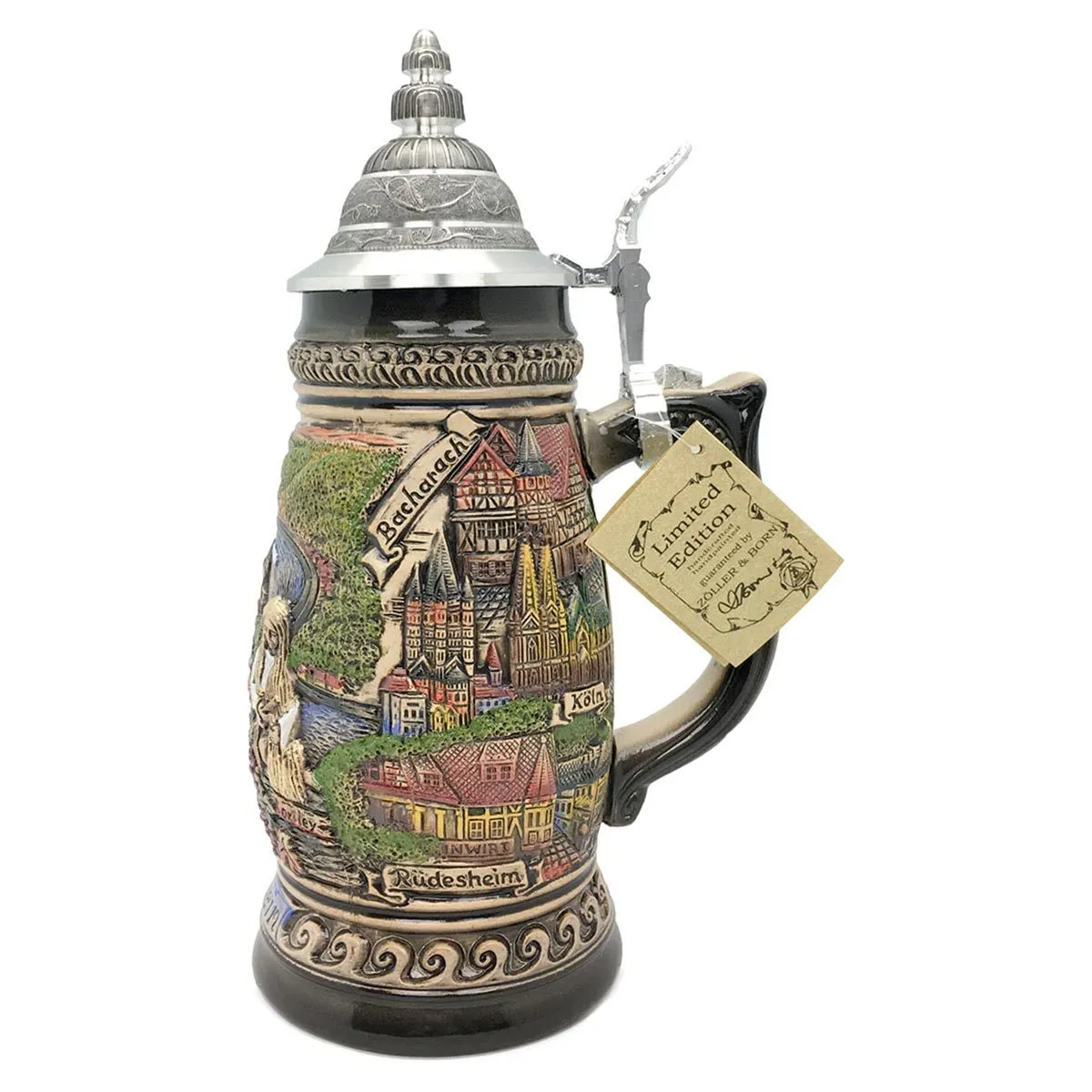 Rhein Panorama  1.1L Made In Germany Zoller & Born Beer Stein