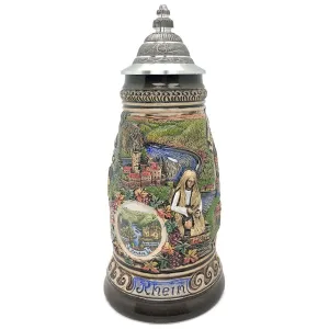 Rhein Panorama  1.1L Made In Germany Zoller & Born Beer Stein