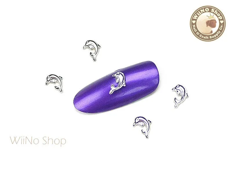 Silver Dolphin Nail Metal Charm Nail Art - 2 pcs